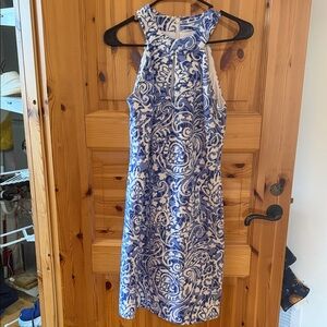 Vince Camuto Blue and White Floral Midi Dress